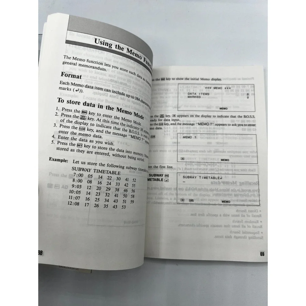 Casio Japan SF-8000 BOSS Business Organizer System 64KB Memory Manual Box